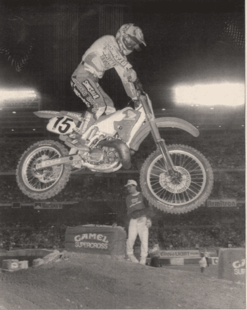 Jeremy McGrath at the 1993 Anaheim Supercross. Cycle News Archives
